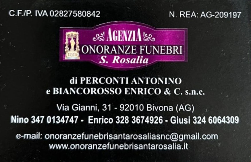 Logo Onoranze Funebri Santa Rosalia – Perconti & Biancorosso S.n.c.